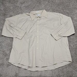 Joseph & Feiss Mens Dress Shirt Tan Non Iron 20 36/37 Long Sleeve Button Up